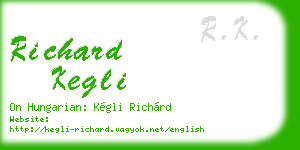 richard kegli business card